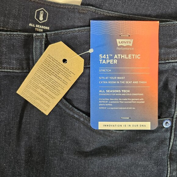 Levi's 541 Athletic Taper Blue Jeans Men Size 42 x 32 All Seasons Tech - Picture 5 of 10